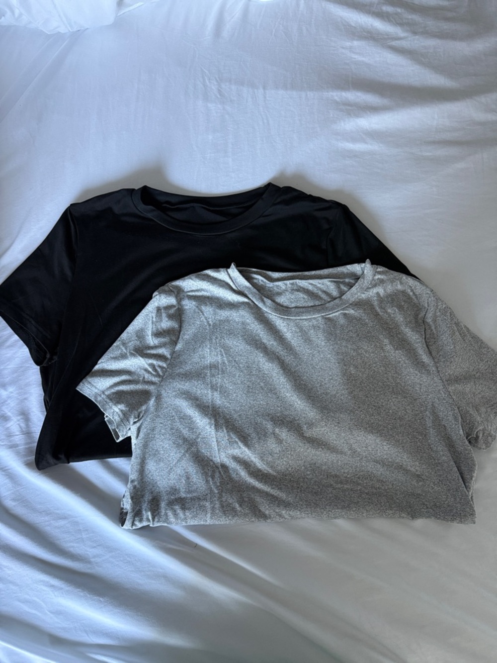 Set of 2 Maternity Crew Neck Tees - Black & Heather Gray